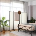 thumbnail image 3 of Costway 4-Panel 5.6ft Room Divider Folding Fabric Privacy Screen w/Steel Frame White, 3 of 10