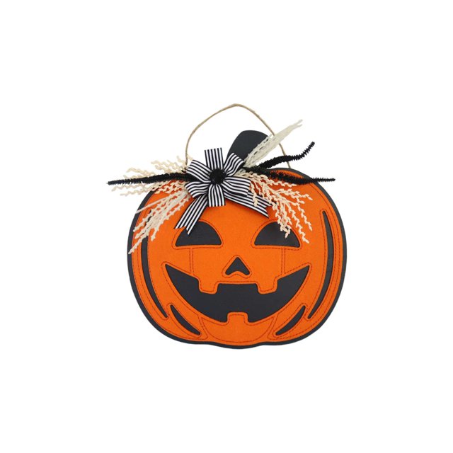 Way-To-Cel PL MDF Pumpkin Shaped Wall Décor, Diameter 13 inch, Orange Colour