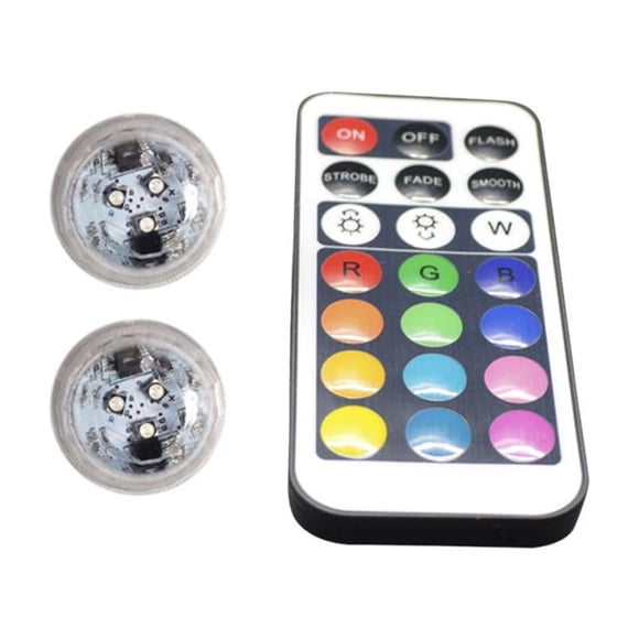 Clerance!Colored Lights 4 Lights With A Remote Control Led Underwater Light Small Knob Light Seven-Color Synchronous Waterproof Remote Control Colored Lights Candle Lights Aquarium Diving Lights Fa