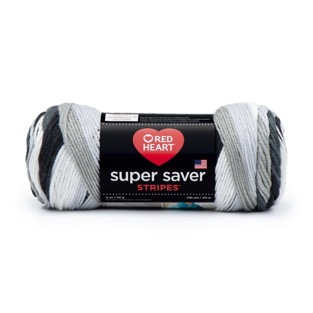 Red Heart® Super Saver® Fil, Rayures, Acrylique #4 Moyen, 5oz/141g, 236 Yards