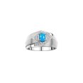 thumbnail image 1 of RYLOS Mens Rings Sterling Silver Ring 6X4MM Oval Shape Gemstone & Diamond Ring Turquoise December Birthstone Rings For Man Silver Rings, Size 11, 1 of 7