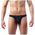 thumbnail image 1 of TIHLMK Men's Underwear Low Waist Fashion Color Stripes Comfortable Thong, 1 of 8