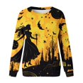 thumbnail image 4 of Tops For Womens Print O Neck Sweatshirt  Neck Fit Pullover Tops Comfortable Long Sleeve Workout Shirts Loose Blouse, 4 of 4