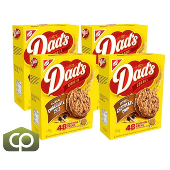 Dad's Biscuits aux Pépites de Chocolat à l'Avoine, Lot de 48 - Irrésistibles (4/caisse)