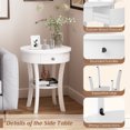 thumbnail image 4 of Costway 2 Pcs Table d'Appoint à 2 Niveaux Bout de Canapé Ronde Table de Nuit Chambre Salon Blanc, 4 of 10