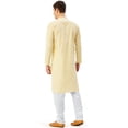 thumbnail image 3 of Kurta-pyjama en Coton Imprimé Traditionnel Indien pour Homme (Jaune, TTG), 3 of 6