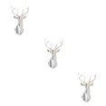 thumbnail image 2 of Decodeary Self Adhesive 3D Deer Head Mirror Wall Sticker For Easy Application silver M 3Set, 2 of 6