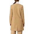 thumbnail image 3 of INSPIRE CHIC Women's Half Lapel Long Sleeves One Button Winter Mid-Length Overcoat L Khaki, 3 of 7