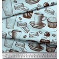 thumbnail image 2 of Soimoi polyester Crepe Fabric Burger,Cupcake & Cups Print Sewing Fabric Yard 42 Inch Wide, 2 of 3