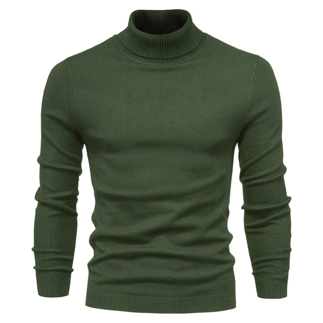 EGNMCR Turtleneck Sweater for Men,Sweaters for Men Men's Solid Color High Neck Pullover Long Sleeved Loose Base Shirt Top Sweater Turtleneck Sweater Men Sweater