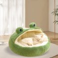 thumbnail image 1 of Soft Plush Pet Cave Bed, Cute Cartoon Design, Keep Warm, Breathable, Lightweight for Cats Dogs, 1 of 7