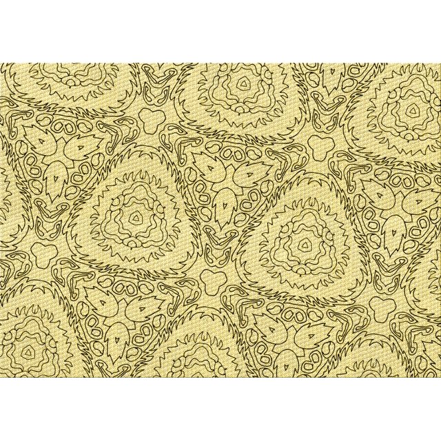 Ahgly Company Machine Washable Indoor Rectangle Transitional Sun Yellow Area Rugs, 3' x 5'