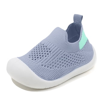 Baby Shoes Boys Girls Breathable Non Walking Sock Shoes First Walking Shoes With Soft Rubber Sole Infant Toddler Slipper Sneaker Light Gray 15/6 M—12 M