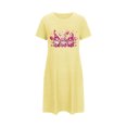 thumbnail image 5 of Chemises de Nuit pour Femmes, Douce Confortable Légère à Manches Courtes Robe de Nuit Confortable pour Dames à Imprimé Cœur Robes de Nuit pour Femmes Robe de Sommeil Jaune G, 5 of 5