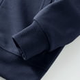 thumbnail image 4 of Milgrthf Unisexe Garçons Filles Chandails d'Automne Sport Décontracté Manches Longues Fermeture Éclair Complète Mignon Col Ras du Cou Basique Couleur Unie Chandails à Capuchon Chandail avec Poche Marine 4-5 Ans, 4 of 5