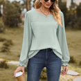 thumbnail image 1 of EQWLJWE Blouses à Manches Longues pour Femmes Col Rond Manches Longues Creusées Patchwork T-shirt Ample Vêtements d'Automne pour Femmes, 1 of 5