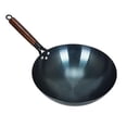 thumbnail image 2 of Uncoated Iron Wok, Round Bottom Stir Fry Pan with Single Handle, for Home, Restaurant, 2 of 7