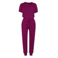thumbnail image 4 of Yuyuzo Womens Workout Sets 2 Piece Short Sleeve Crew Neck T-Shirts Drawstring Jogger Pants with Pockets, 4 of 5