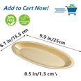 thumbnail image 2 of SANQIAHOME 9.9x6.1 Inch Thick Stainless Steel Dinner Plate 2-Piece Set, Egg-Shaped Appetizer Plate,Gold, 2 of 9