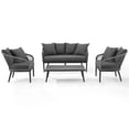 thumbnail image 4 of Crosley Furniture Dover 4-Pc Patio Loveseat Set in Heathered Charcoal Gray, 4 of 18