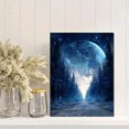 thumbnail image 2 of Magical Moon Forest Snowy Path Canvas Wall Art 15.75x11.81 Inches, 2 of 8