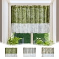 thumbnail image 1 of Sentmoon Kitchen Curtains Curtains for Living Room Floral Print Cafes Curtains Lace Edge Tiered Window Valance Shade Curtains for Kitchen and Bathroom Cafes, 1 of 7