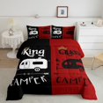 thumbnail image 2 of Erosebridal Ensemble de Literie Camping Heureux Simple, Couette Véhicule Récréatif, Décoration de Chambre Vintage, Réversible, Léger, 2 Pcs, 2 of 7