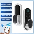 thumbnail image 4 of Riwcyla Smart Door Lock Keyless Entry Door Lock Handle with 2 Cards and 2 Keys Biometric Door Lock App Remote Operation WiFi Smart Lock for 30,60mm Office Home Bedroom Door, 4 of 6