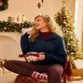 thumbnail image 2 of Sweat à Capuche Doublé de Polaire pour Femmes Pull Demi-Zip avec Trou pour le Pouce, 2 of 6
