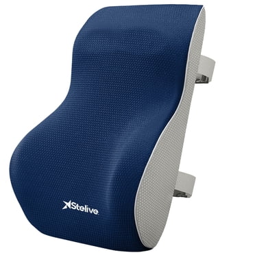 Stelive Ergonomic Back Cushion Lumbar Support Cushion Memory Foam Back Support Orthopedic Backrest Support Pillow w/ Adjustable Straps