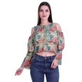 thumbnail image 1 of Moomaya Plus Size Cold Shoulder Top Printed Ladies Tops Blouses Women Party Tops, 1 of 4