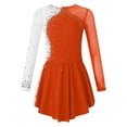 thumbnail image 3 of Ocealan Robe de Danse Ballet en Strass pour Filles Enfants Robe de Gymnastique Patinage Artistique Justaucorps de Danse Ballet Orange 6, 3 of 5