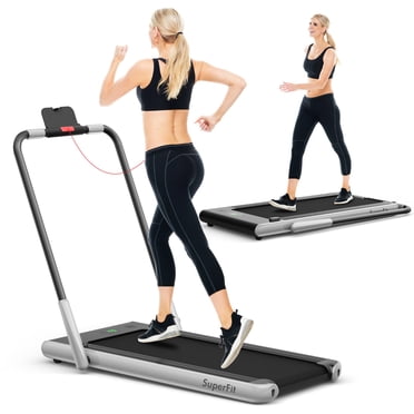 SuperFit Tapis Roulant 2,25 Hp 2-en-1 Pliant sous le Bureau avec Haut-Parleur Contrôleur Application