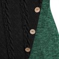 thumbnail image 4 of Qertyioot Chandail pour Femme Grande Taille Femme Col Rond Manches Longues Uni Bouton Patchwork Hauts Asymétriques, 4 of 5