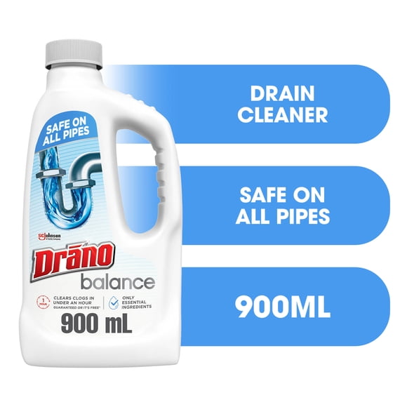 Drano Balance Drain Cleaner and Clog Remover, 900ml
