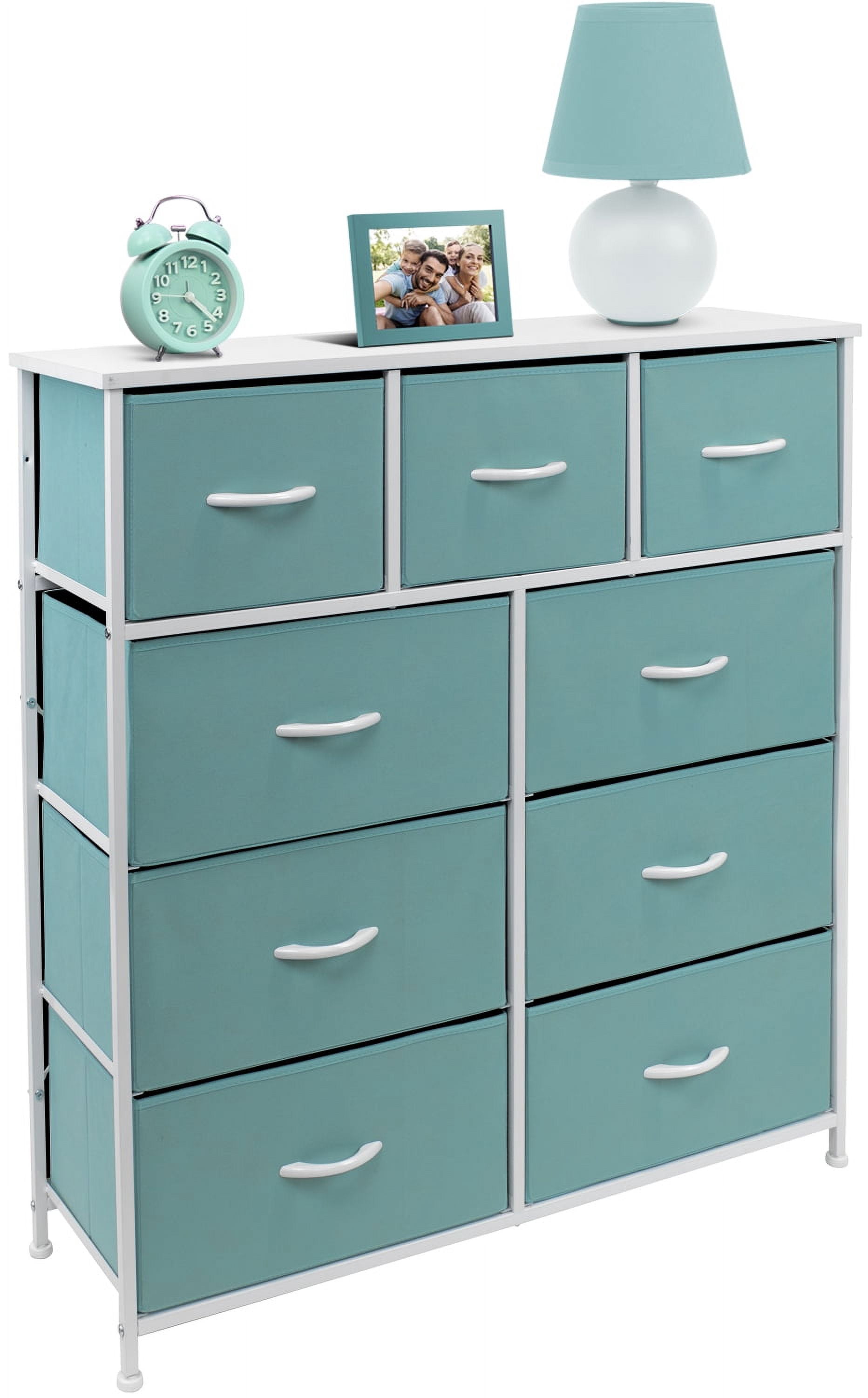 Sorbus 9 Drawers Chest Dresser - Aqua