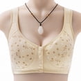thumbnail image 2 of Kcodviy Women Full Cup Print Front Closure Bra Thin Plus Size Front Compression Sports Bras for Women Button Wireless Sports Lace Large Bra Breast Cover Large Women Bra Set and Plus Size Bras, 2 of 3