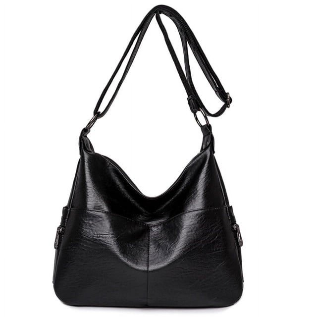 LinYooLi Soft PU Leather Large Capacity Women Shoulder Bag Solid Color Elegant Messenger Bag Female Simple Wild Style Handbags Sac