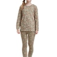 thumbnail image 2 of MIASHUI Girls Pajama Set Long Sleeve Lounge Set Floral Printing Sleepwear,Light Green,8-9 Years, 2 of 8