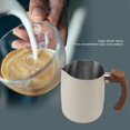 thumbnail image 3 of 1000ML Milk Frothing Pitcher Inner Scale Milk Frother Steamer Cup 304 Stainless Steel Cup Coffee Steaming Pitcher with Comfortable Handle, 3 of 8
