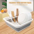 thumbnail image 2 of Zootealy Dish Drying Rack Collapsible Folding Dish Rack for Easy Storage Water Drainer Sectional Cutlery Portable Dinnerware Basket for Kitchen RV Campers, 2 of 8