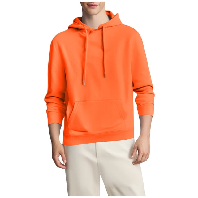 Mens Camo Hoodie Long Sleeve Drawstring Fleece Lined Solid Color Pullover Sweatshirts