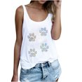 thumbnail image 1 of CEHVOM Women‘s Casual Solid Color Round Neck Colorful Sequin Printed Vest Top, 1 of 4