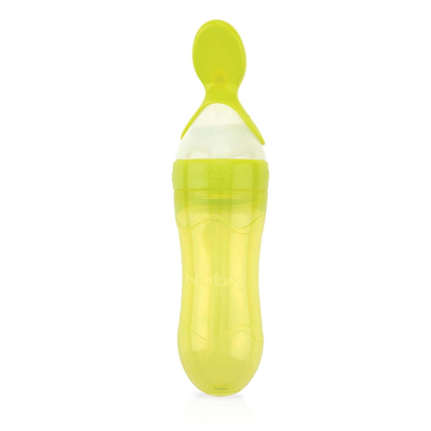 Cuillère Squeeze Feeder™ en silicone en 2 étapes de Nuby pour les enfants de 4 mois et +