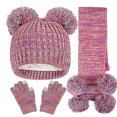 thumbnail image 1 of XASZHN New Solid Color Jacquard Children's Hat Scarf Three Piece Stock Double Hat Long Neck Warm Suit Kids Caps Multicolour One Size, 1 of 8