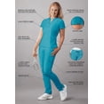thumbnail image 3 of Adar Addition Go-Higher Scrub Set For Women - Notched V-Neck Scrub Top & Skinny Cargo Scrub Pants, 3 of 7