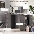 thumbnail image 4 of HOMCOM Computer Desk with 3-Tier Storage Shelves, Home Office Desk, Black, 4 of 10