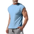 thumbnail image 1 of Timegard Débardeur Homme Manches Courtes Col Rond Couleur Unie Chemises Été Décontracté Léger Basique, 1 of 7