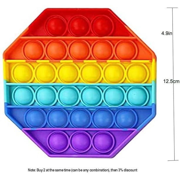 Fidget Toy Pop Push Pop, Arc-en-Ciel Sensorielle Fidget Jouet Coloré pour Anti-Stress, Squeeze Fidget Toy Pop Push Pop, Arc-en-Ciel Sensorielle Fidget Jouet Coloré pour Anti-Stress, Squeeze