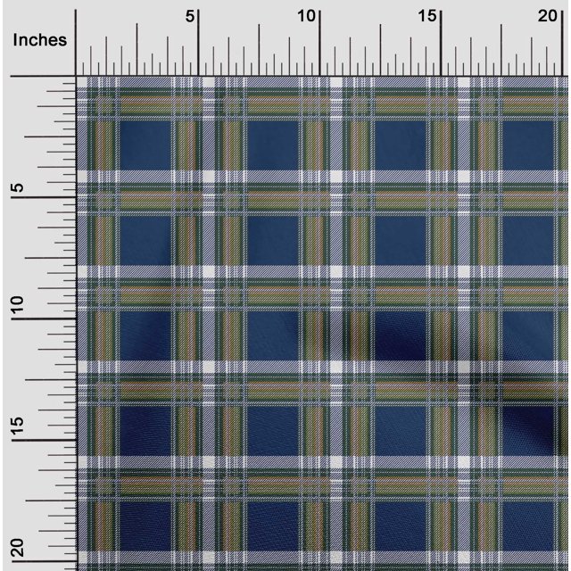 oneOone Viscose Chiffon Fabric Tartan Check Print Fabric By Yard 42 Inch Wide